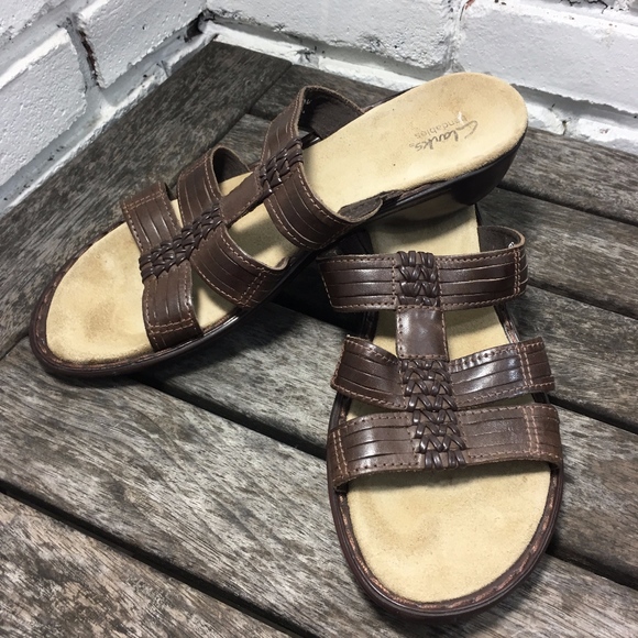 Clarks Bendable Slip On Open Toe Wedge - Picture 2 of 8